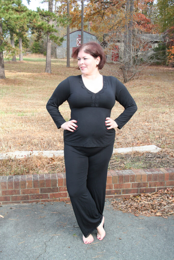 Full shot of the Tia Lyn Bliss pajamas