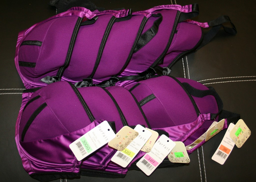 Image of cup size equivalent bras to show the cup volume is the same despite the cup letter being different.