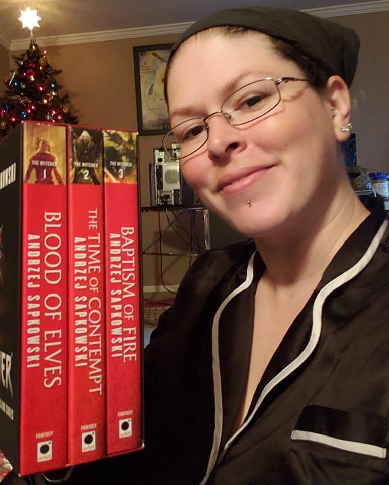 Me at Christmas in my Playful Promises pajamas
