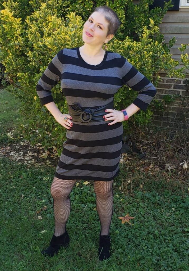 Image of me at 164 pounds in a sweater dress