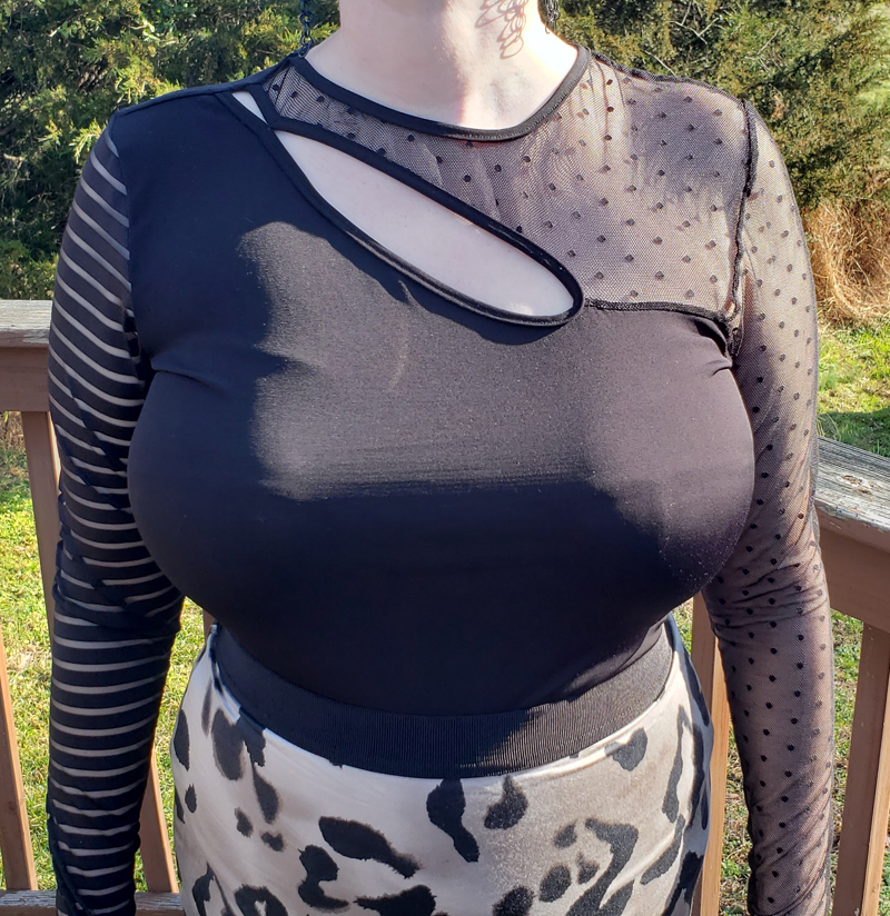 Front view of Cutout Top on the body