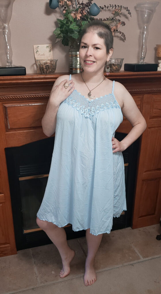 Image of me wearing the Shadowline nightgown