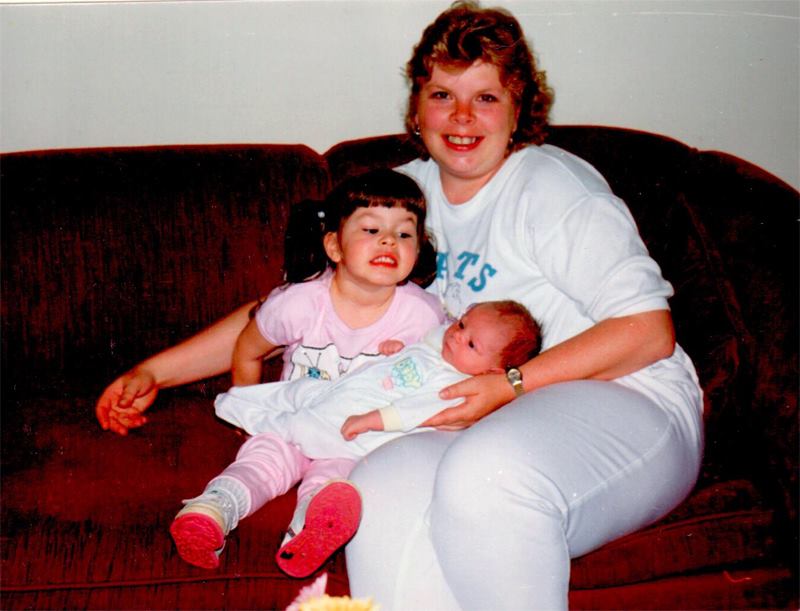 Image of me and my mom after she brought my little brother home.