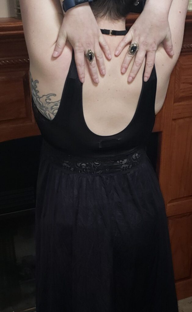 Image of the back of the shadowline nightgown