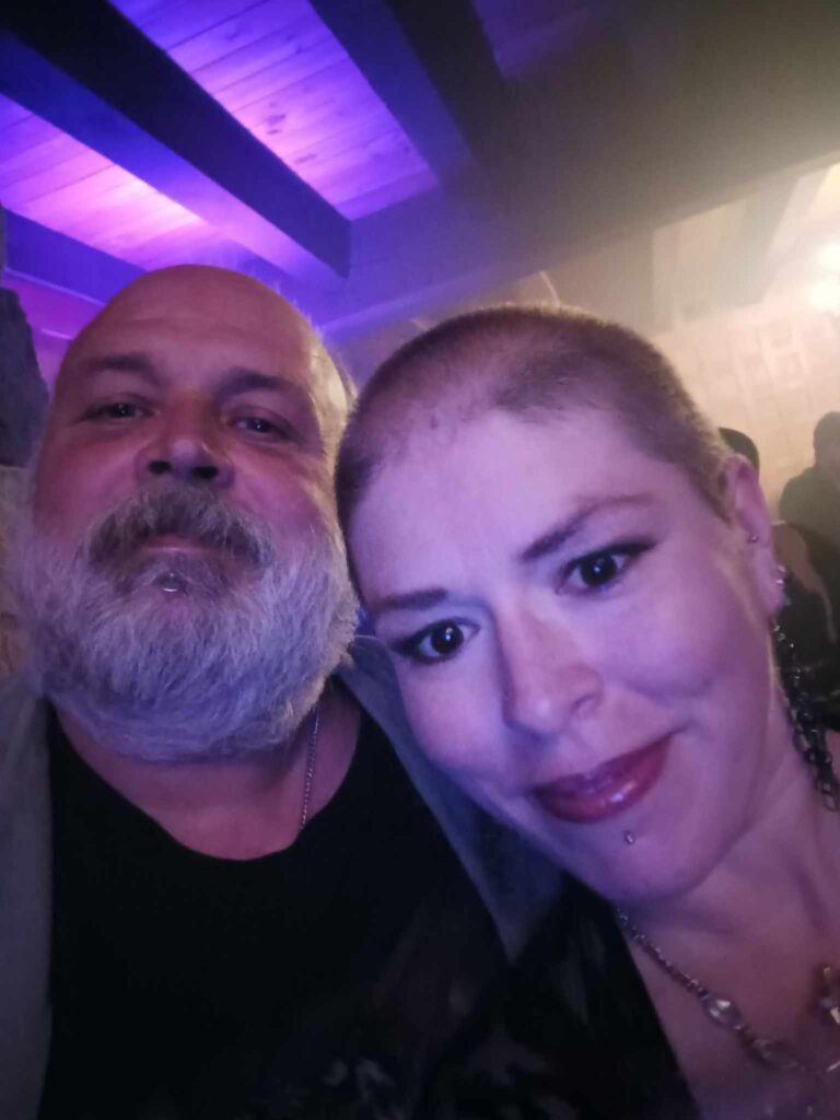 Image of my dad and I taking a selfie before the show