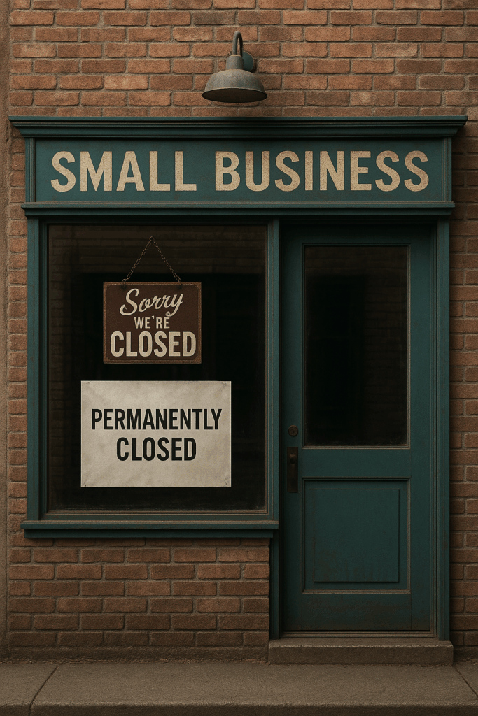 Image showing a small business storefront permanently closed
